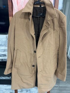 Boss Tan Men's Wool-Blend Overcoat